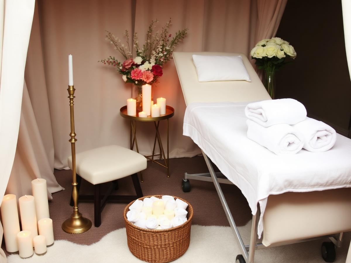 Mobile spa setup for a private spa party
